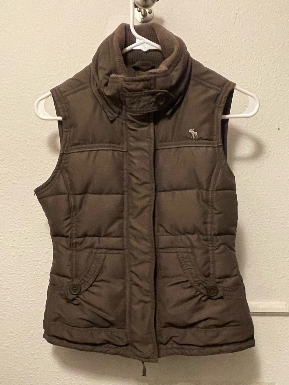 Abercrombie Fitch Down Vest Brown Women’s Medium Y2K 2000s